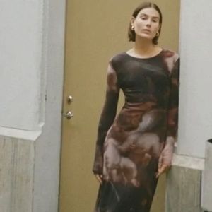 Zara printed mesh dress